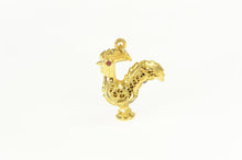 Load image into Gallery viewer, 14K 3D Ornate Filigree Rooster Enamel Chicken Charm/Pendant Yellow Gold