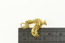 Load image into Gallery viewer, 14K 3D Ornate Filigree Rooster Enamel Chicken Charm/Pendant Yellow Gold