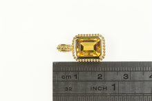Load image into Gallery viewer, 14K Emerald Cut Citrine Solitaire Classic Statement Pendant Yellow Gold