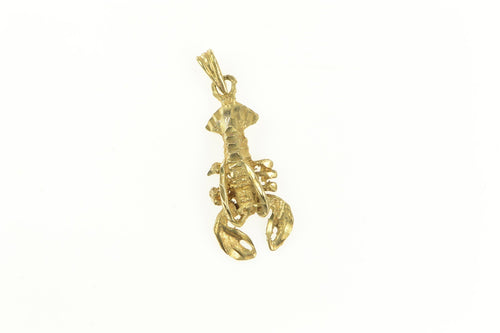 14K 3D Articulated Lobster Animal Charm/Pendant Yellow Gold