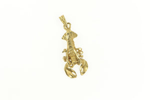 14K 3D Articulated Lobster Animal Charm/Pendant Yellow Gold