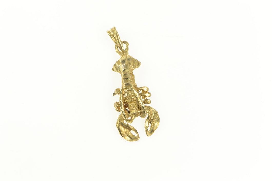 14K 3D Articulated Lobster Animal Charm/Pendant Yellow Gold