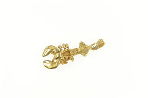 14K 3D Articulated Lobster Animal Charm/Pendant Yellow Gold