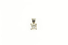 Load image into Gallery viewer, 14K 1/3 Ct Princess Cut Diamond Solitaire Pendant White Gold