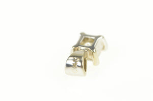 14K 1/3 Ct Princess Cut Diamond Solitaire Pendant White Gold