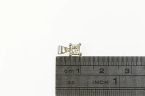 14K 1/3 Ct Princess Cut Diamond Solitaire Pendant White Gold