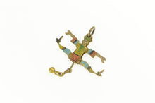 Load image into Gallery viewer, Gold Filled Victorian Articulated Pull Chain Enamel Marionette Charm/Pendant