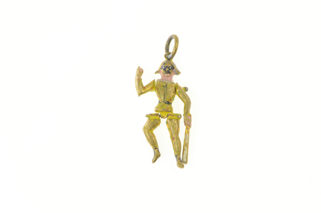 Gold Filled Victorian Articulated Armored Knight Enamel Charm/Pendant