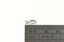 Load image into Gallery viewer, 14K Emerald Cut Aquamarine Solitaire Simple Pendant White Gold