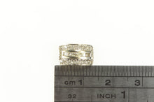 Load image into Gallery viewer, 10K Squared Princess Diamond Halo Curved Pendant White Gold