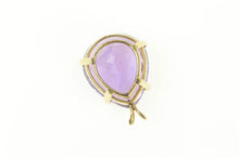 Load image into Gallery viewer, 14K Pear Amethyst Solitaire Classic Statement Pendant Yellow Gold