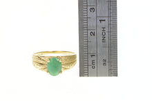 Load image into Gallery viewer, 10K Oval Natural Emerald Grooved Engagement Ring Yellow Gold