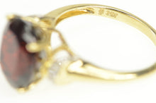Load image into Gallery viewer, 14K Oval Garnet Diamond Accent Cocktail Ring Yellow Gold