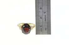 Load image into Gallery viewer, 14K Oval Garnet Diamond Accent Cocktail Ring Yellow Gold