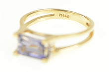 Load image into Gallery viewer, 14K Emerald Cut Tanzanite Diamond Accent Ring Yellow Gold