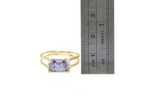 Load image into Gallery viewer, 14K Emerald Cut Tanzanite Diamond Accent Ring Yellow Gold