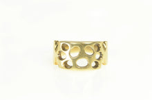 Load image into Gallery viewer, 14K Squared Retro Geometric Pierced Swiss Cheese Ring Yellow Gold