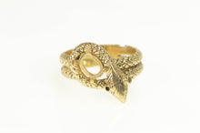 Load image into Gallery viewer, 10K Snake Serpent Ornate Engagement Setting Ring Yellow Gold