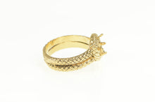 Load image into Gallery viewer, 10K Snake Serpent Ornate Engagement Setting Ring Yellow Gold