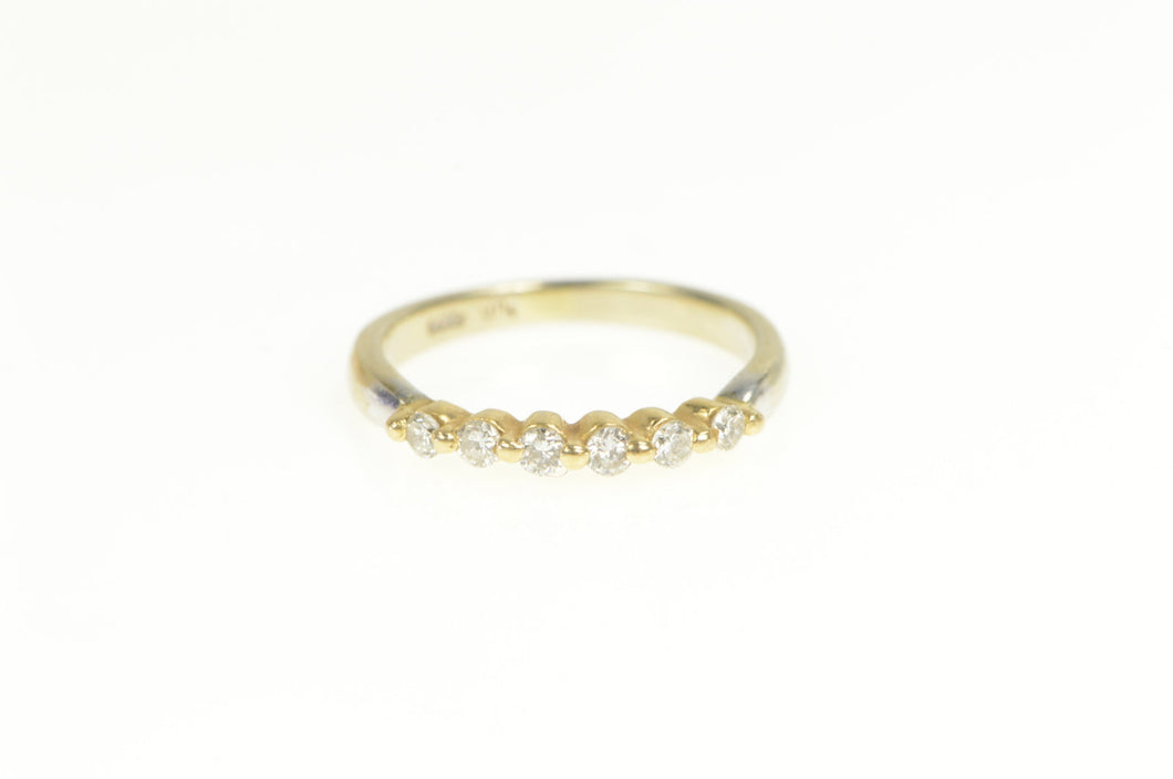 14K Classic Diamond Stackable Wedding Band Ring White Gold