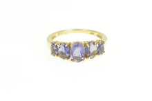 Load image into Gallery viewer, 10K Five Stone Tanzanite Graduated Statement Ring Yellow Gold