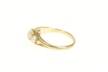 Load image into Gallery viewer, 10K Pearl Opal Three Stone Statement Ring Yellow Gold