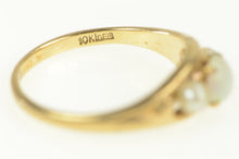 Load image into Gallery viewer, 10K Pearl Opal Three Stone Statement Ring Yellow Gold