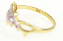 Load image into Gallery viewer, 14K Pave Ruby Encrusted Dolphin Statement Ring Yellow Gold