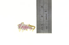 Load image into Gallery viewer, 14K Pave Ruby Encrusted Dolphin Statement Ring Yellow Gold