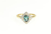 Load image into Gallery viewer, 14K Tourmaline Diamond Halo Engagement Ring Yellow Gold