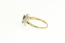 Load image into Gallery viewer, 14K Tourmaline Diamond Halo Engagement Ring Yellow Gold