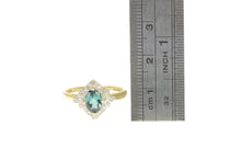 Load image into Gallery viewer, 14K Tourmaline Diamond Halo Engagement Ring Yellow Gold