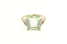 Load image into Gallery viewer, 10K 1940&#39;s Brilliant Prasiolite Diamond Ornate Ring Yellow Gold