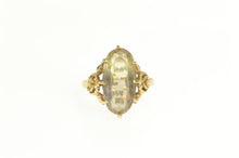 Load image into Gallery viewer, 10K Oval Smoky Quartz Flower Accent Cocktail Ring Yellow Gold