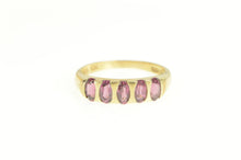 Load image into Gallery viewer, 10K Five Stone Oval Almandine Garnet Band Ring Yellow Gold