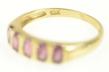 Load image into Gallery viewer, 10K Five Stone Oval Almandine Garnet Band Ring Yellow Gold
