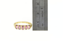 Load image into Gallery viewer, 10K Five Stone Oval Almandine Garnet Band Ring Yellow Gold