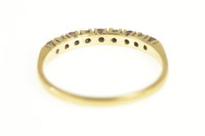14K Ruby Diamond Inset Stackable Wedding Band Ring Yellow Gold