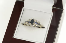 Load image into Gallery viewer, 10K Oval Sapphire Diamond Bypass Engagement Ring White Gold