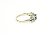 Load image into Gallery viewer, 10K Oval Sapphire Diamond Bypass Engagement Ring White Gold