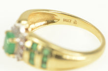 Load image into Gallery viewer, 14K Emerald Diamond Accent Halo Engagement Ring Yellow Gold