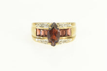 Load image into Gallery viewer, 10K Marquise Garnet Diamond Accent Statement Ring Yellow Gold