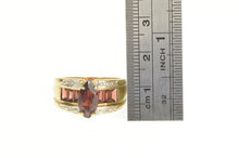 Load image into Gallery viewer, 10K Marquise Garnet Diamond Accent Statement Ring Yellow Gold