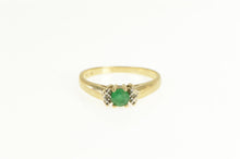 Load image into Gallery viewer, 10K Round Syn. Emerald Classic Simple Ring Yellow Gold