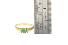 Load image into Gallery viewer, 10K Round Syn. Emerald Classic Simple Ring Yellow Gold