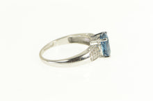 Load image into Gallery viewer, 14K Oval London Blue Topaz Diamond Engagement Ring White Gold