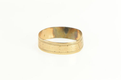 Gold Filled Victorian Dot Pattern Ornate Wedding Band Ring