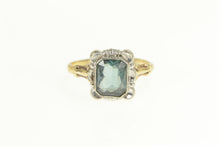 Load image into Gallery viewer, 10K 1940&#39;s Syn. Blue Topaz Two Tone Statement Ring Yellow Gold