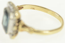 Load image into Gallery viewer, 10K 1940&#39;s Syn. Blue Topaz Two Tone Statement Ring Yellow Gold