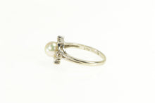 Load image into Gallery viewer, 14K Pearl Diamond Accent Classic Statement Ring White Gold